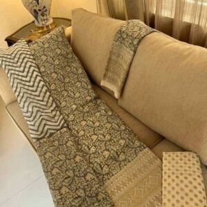 pure khaddi cotton screen print unstich 3 pieces