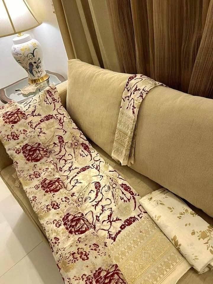 pure khaddi cotton screen print unstich 3 pieces pure khaddi cotton screen print unstich 3 pieces